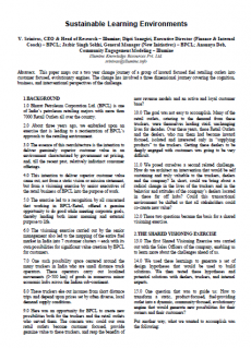 Sustainable Learning Environment