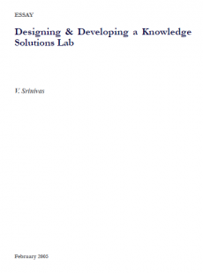 Designing & Developing a Knowledge  Solutions Lab