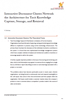 Interactive Document Cluster Network the Architecture for Tacit Knowledge Capture, Storage, and Retrieval