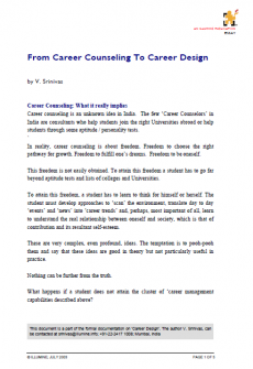 From Career Counseling to Career Design