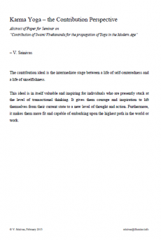 Karma Yoga – the Contribution Perspective