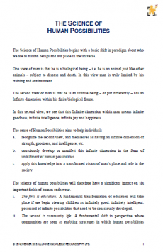 The Science of Human Possibilities