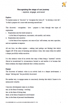 Recognizing the Stage of our Journey<br><small>explore, engage, and excel</small>