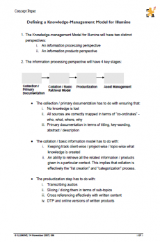 Defining a Knowledge-Management Model for Illumine