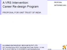 A VRS Intervention:  Career Re-design Program<br><small>Proposal for Unit Trust of India</small>