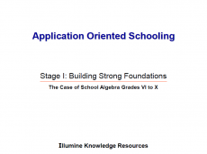 Application Oriented Schooling