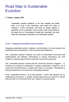 Road Map to Sustainable Evolution