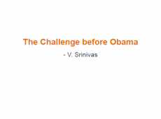 The Challenge before Obama