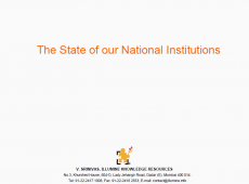 The State of our National Institutions