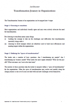 Transformation Journey in Organizations