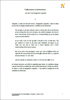 Callousness in Institutions <small>..and why I need Imaginative Sympathy</small>