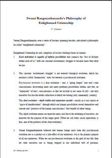 Swami Ranganathananda’s Philosophy of  Enlightened Citizenship <small>V. Srinivas</small>