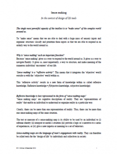 Sense making  <small>In the context of design of life tools</small>