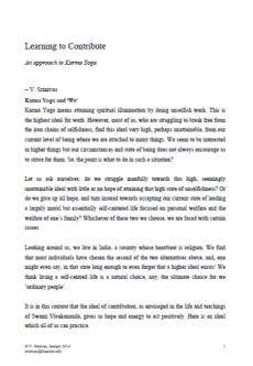 Learning to Contribute <small>An approach to Karma Yoga</small>