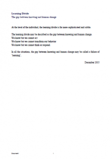 Learning Divide <br><small>The gap between knowing and human change</small>