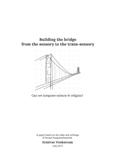 Building the bridge from the sensory to the trans-sensory