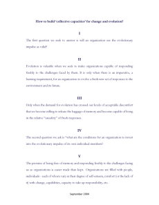 How to build ‘collective capacities’ for change and evolution?